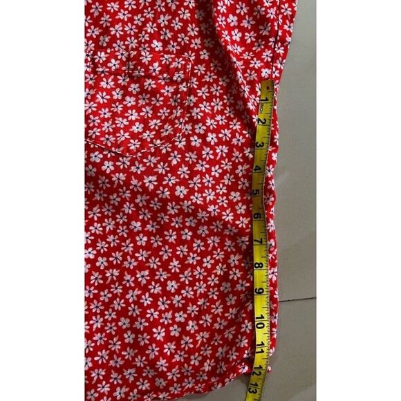 Old Navy Women's Linen Blend Top Red White Blue Front Tie  Short Sleeve Med EUC - Picture 10 of 13